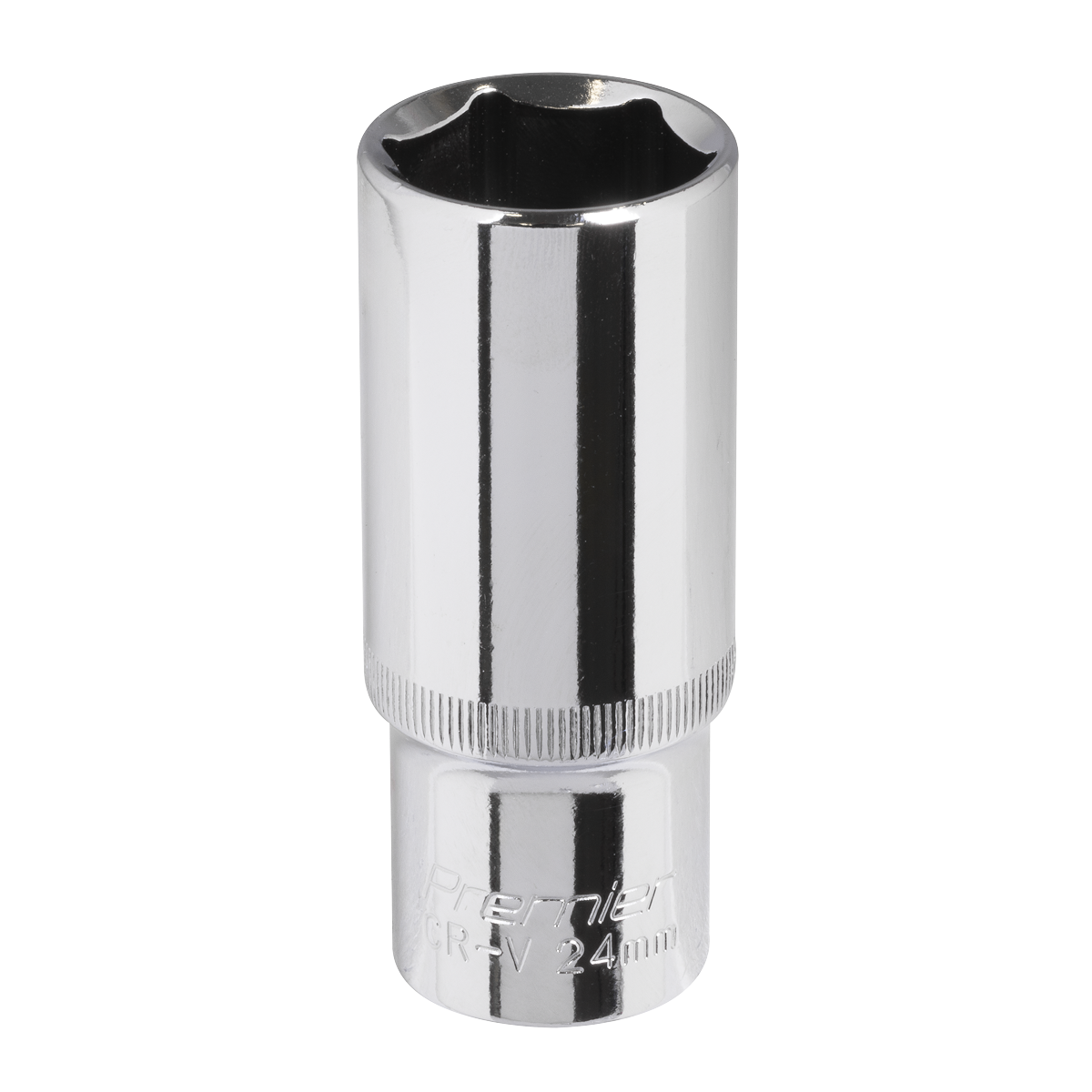 Sealey SP1224D Premier Fully Polished Deep Socket 1/2"Sq Drive 24mm