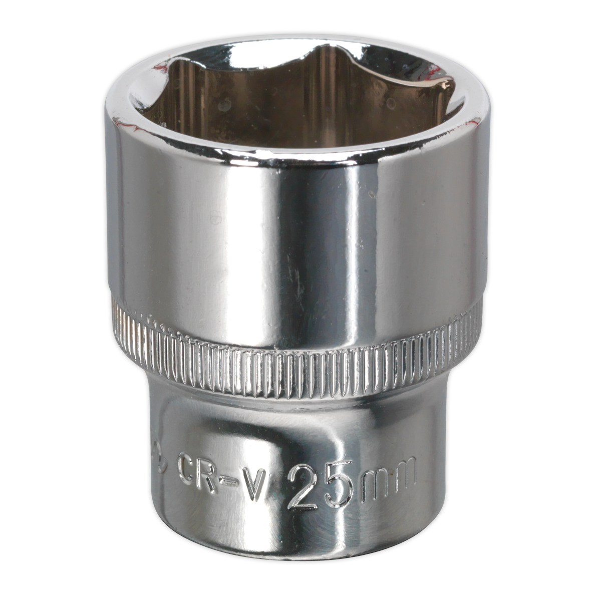 Sealey SP1225 Premier Fully Polished Socket 1/2"Sq Drive 25mm