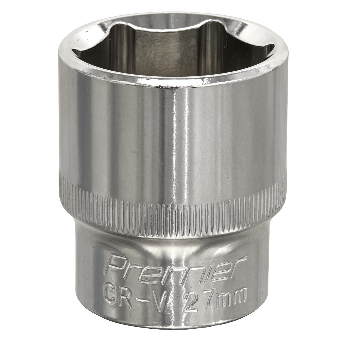 Sealey SP1227 Premier Fully Polished Socket 1/2"Sq Drive 27mm
