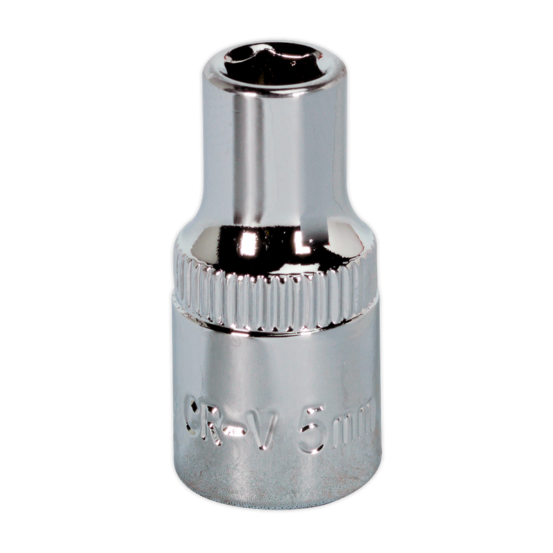 Sealey SP1405 Premier Fully Polished Socket 1/4"Sq Drive 5mm