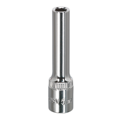 Sealey SP1405D Premier Fully Polished Deep Socket 1/4"Sq Drive 5mm