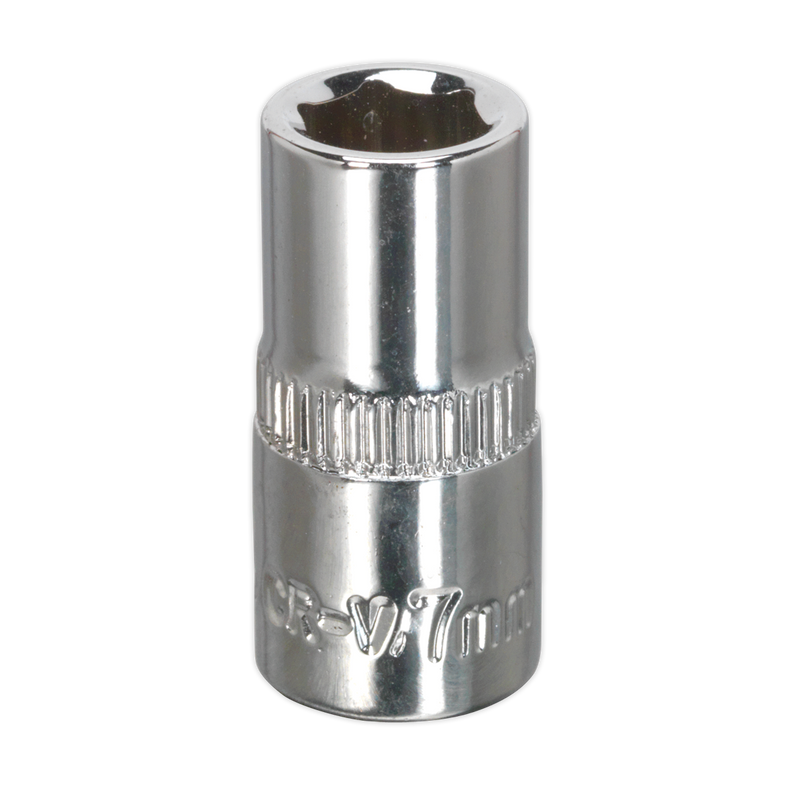 Sealey SP1407 Premier Fully Polished Socket 1/4"Sq Drive 7mm