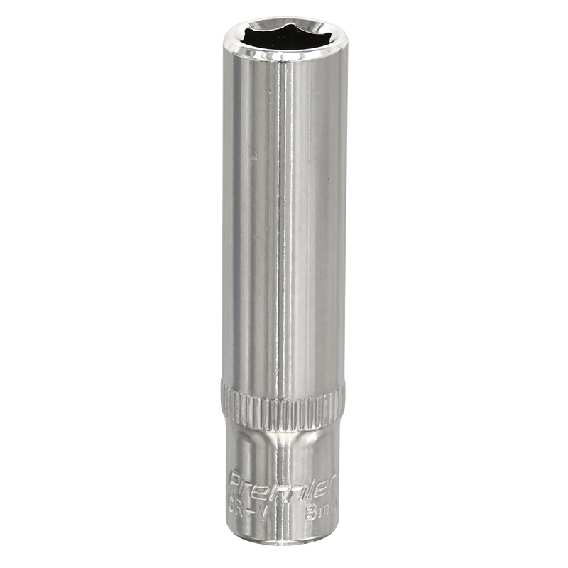 Sealey SP1408D Premier Fully Polished Deep Socket 1/4"Sq Drive 8mm