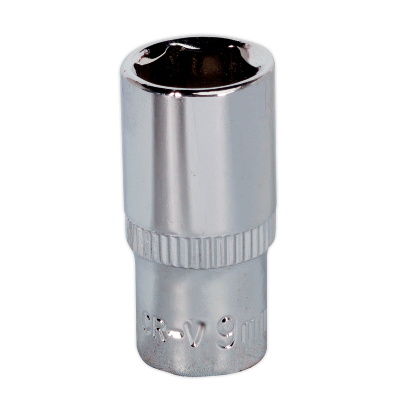 Sealey SP1409 Premier Fully Polished Socket 1/4"Sq Drive 9mm