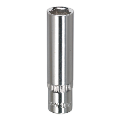 Sealey SP1409D Premier Fully Polished Deep Socket 1/4"Sq Drive 9mm