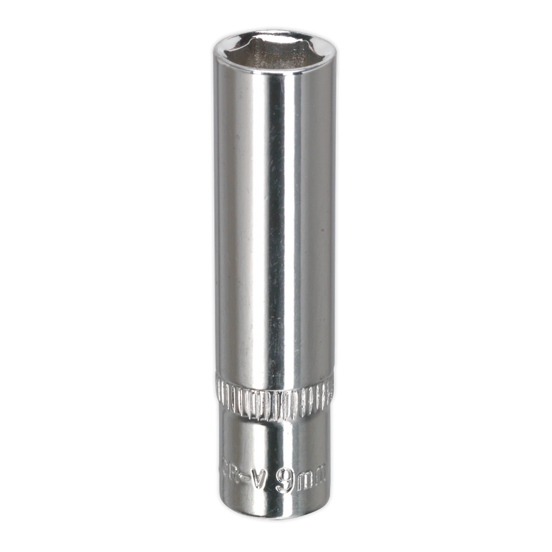 Sealey SP1409D Premier Fully Polished Deep Socket 1/4"Sq Drive 9mm