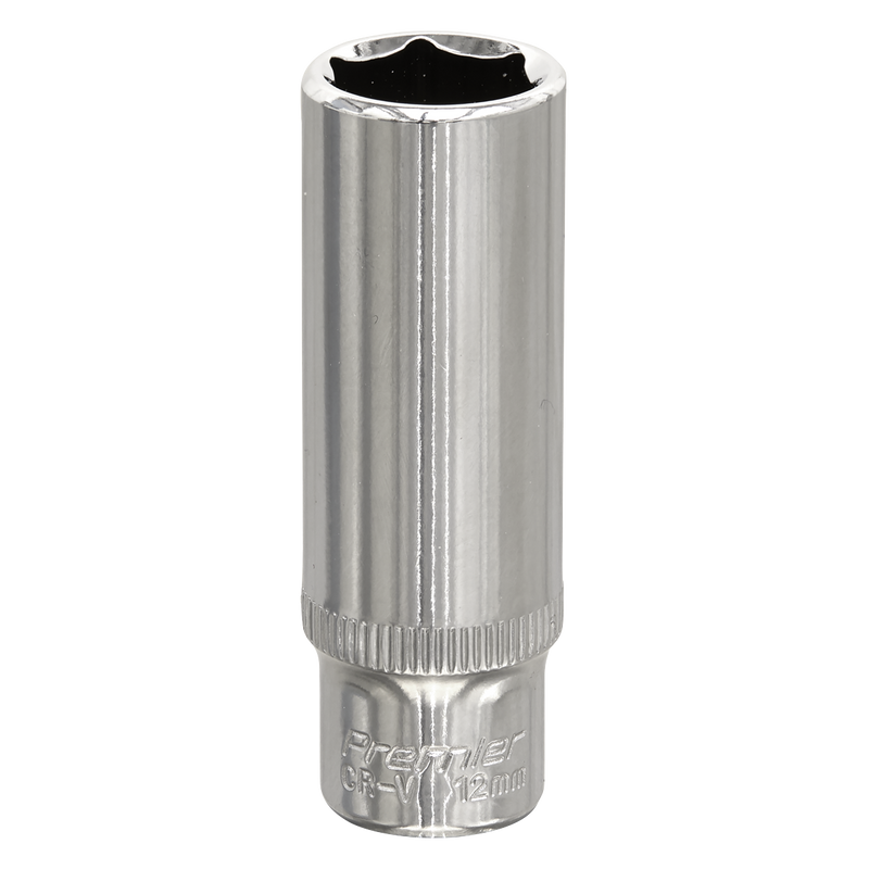 Sealey SP1412D Premier Fully Polished Deep Socket 1/4"Sq Drive 12mm