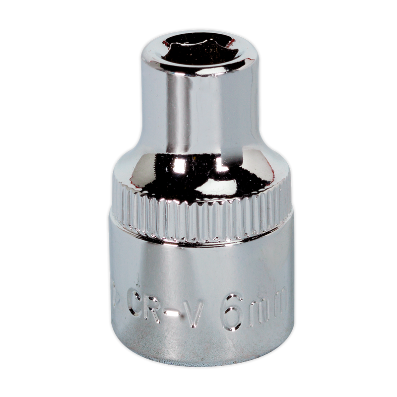 Sealey SP3806 Premier Fully Polished Socket 3/8"Sq Drive 6mm
