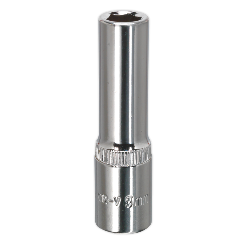 Sealey SP3809D Premier Fully Polished Deep Socket 3/8"Sq Drive 9mm