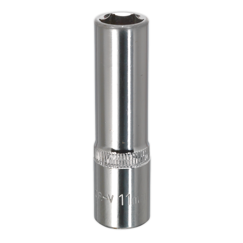 Sealey SP3811D Premier Fully Polished Deep Socket 3/8"Sq Drive 11mm