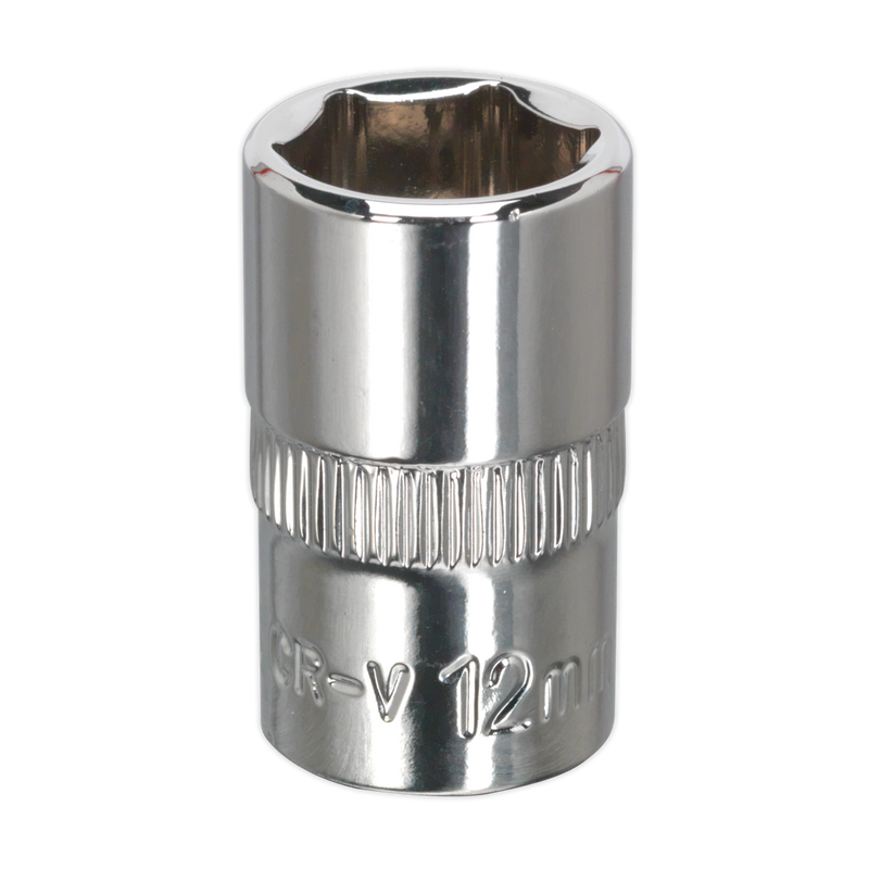 Sealey SP3812 Premier Fully Polished Socket 3/8"Sq Drive 12mm