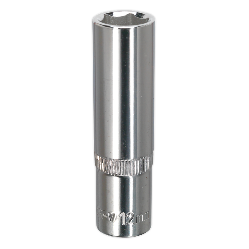Sealey SP3812D Premier Fully Polished Deep Socket 3/8"Sq Drive 12mm