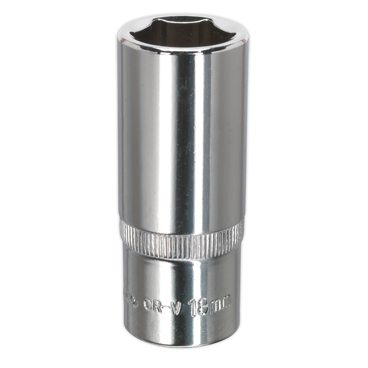 Sealey SP3818D Premier Fully Polished Deep Socket 3/8"Sq Drive 18mm