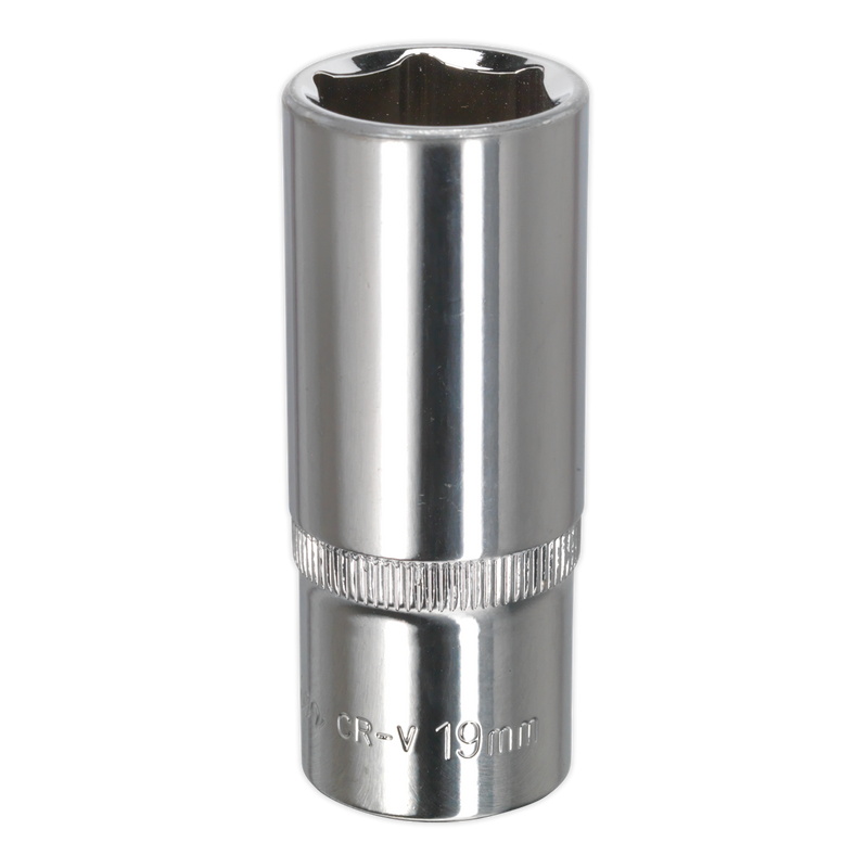 Sealey SP3819D Premier Fully Polished Socket 3/8"Sq Drive 19mm