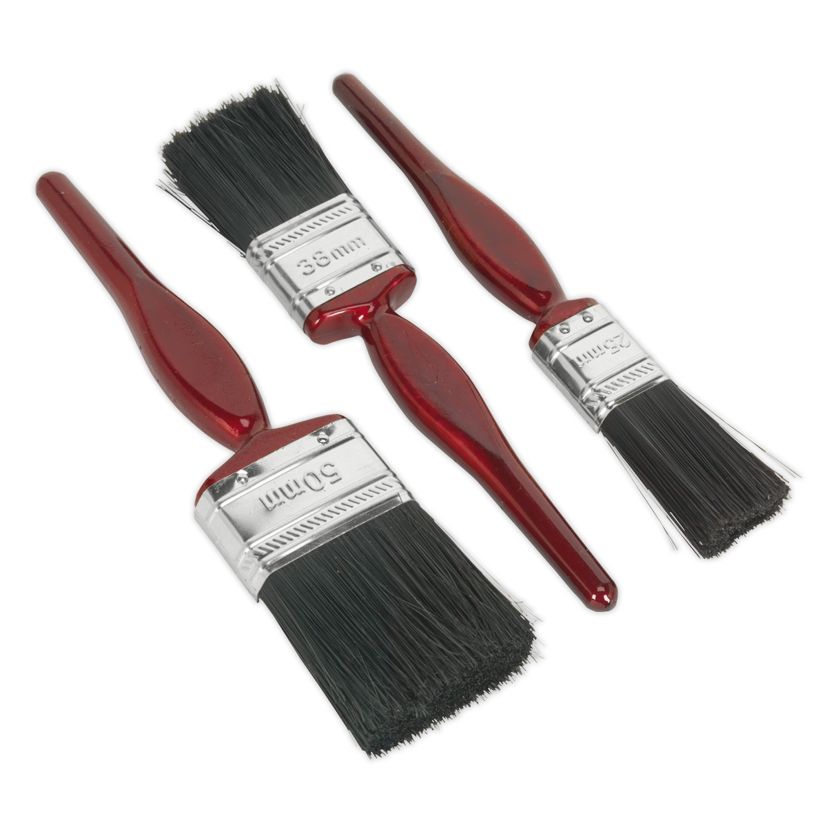 Sealey SPBS3 Pure Bristle Paint Brush Set 3pc