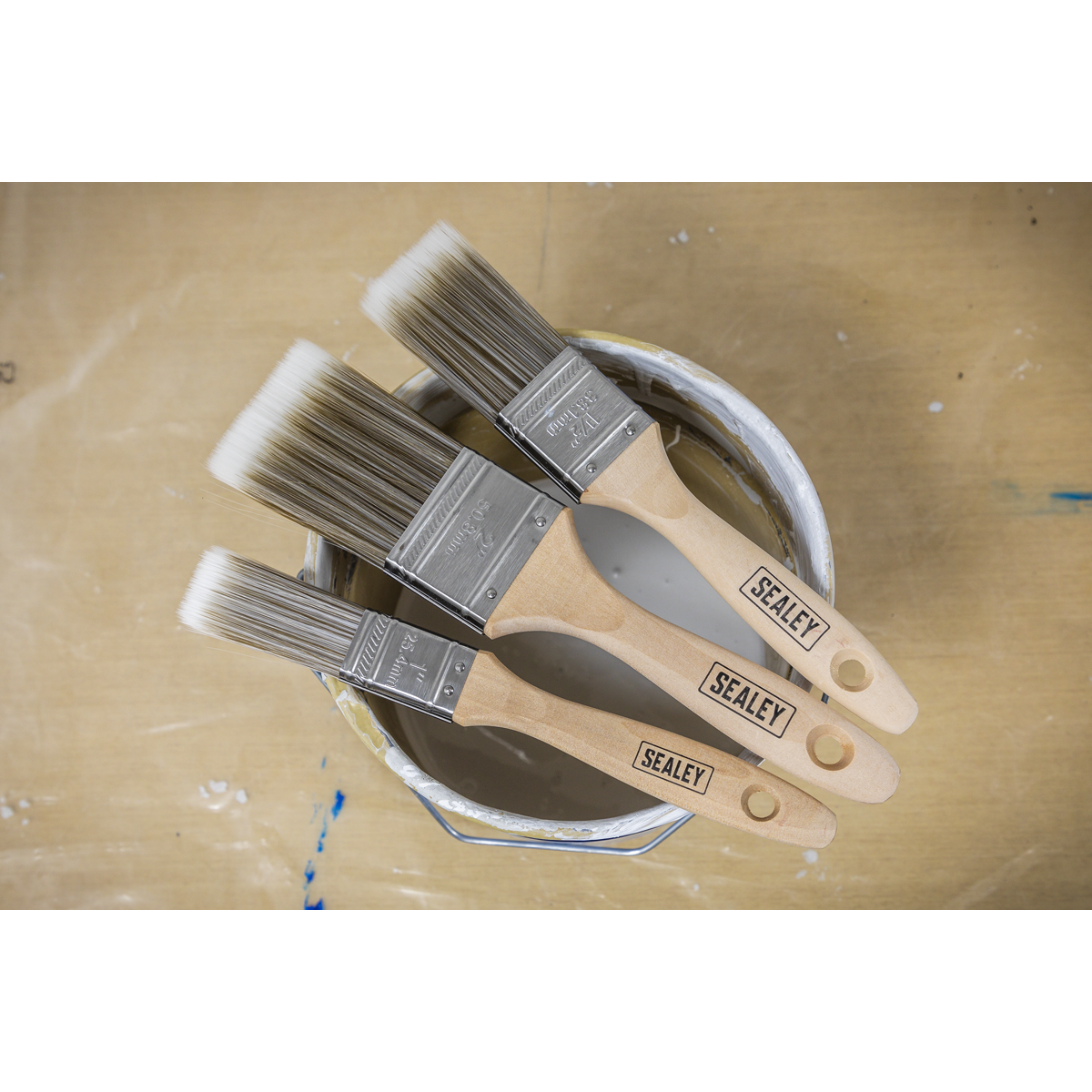 Sealey SPBS5W Wooden Handle Paint Brush Set 5pc - additional view 3