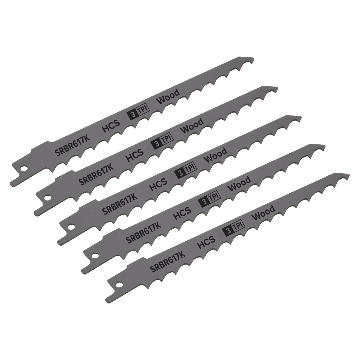 Sealey SRBR617K Reciprocating Saw Blade for Pruning & Coarse Wood 150mm 3tpi - Pack of 5 - additional view 3