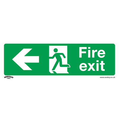 Sealey SS25P1 Worksafe® Fire Exit (Left) Safety Sign - Rigid Plastic