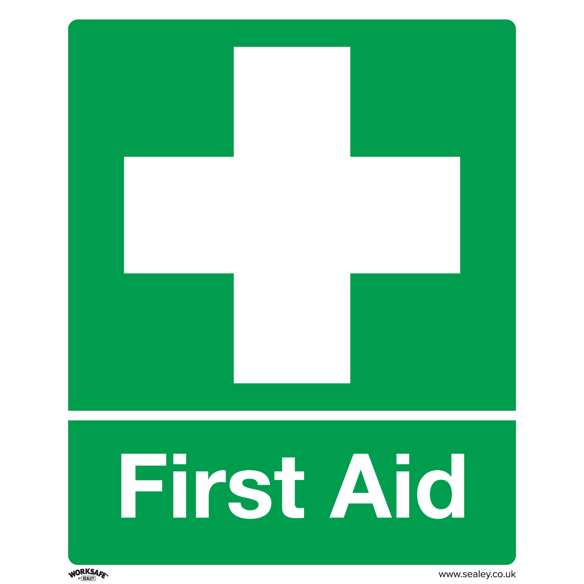Sealey SS26P1 Worksafe® First Aid Safety Sign - Rigid Plastic