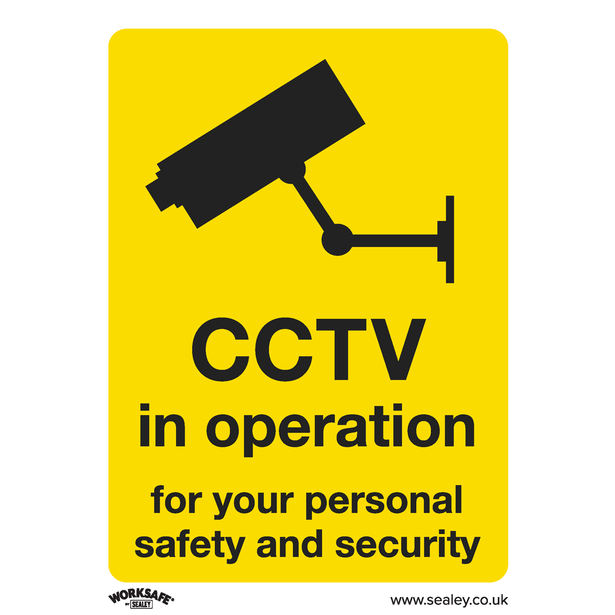 Sealey SS40V10 Worksafe® CCTV Safety Sign, Self-Adhesive Vinyl - Pack of 10