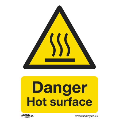 Sealey SS42P1 Worksafe® Danger Hot Surface Safety Sign - Rigid Plastic