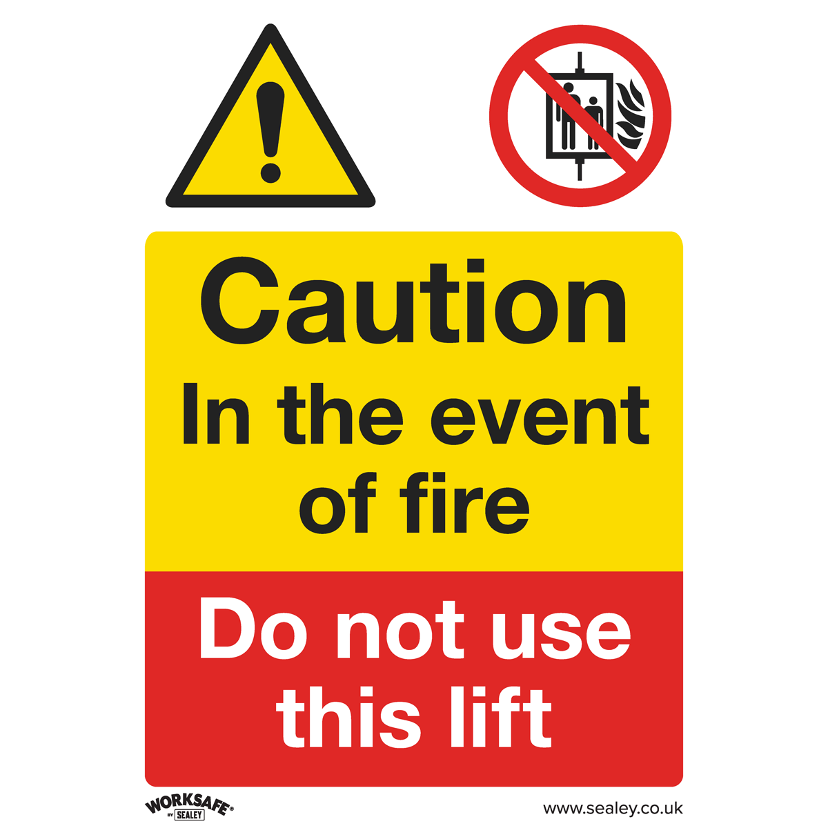 Sealey SS43P10 Worksafe® Caution Do Not Use Lift Safety Sign, Rigid Plastic - Pack of 10