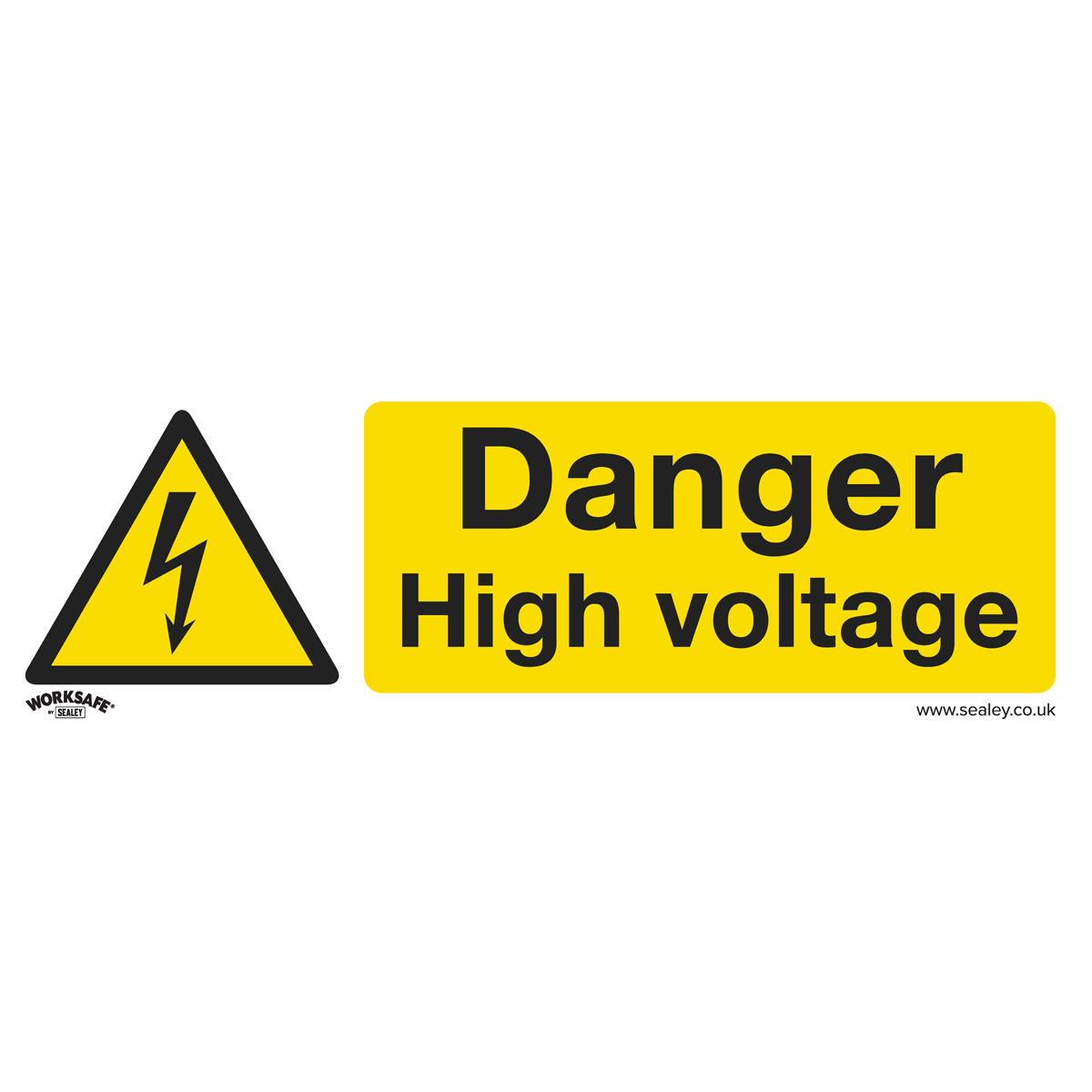 Sealey SS48V10 Worksafe® Danger High Voltage Safety Sign, Self-Adhesive Vinyl - Pack of 10