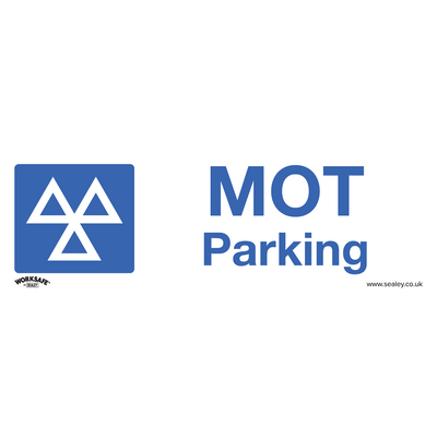 Sealey SS49V10 Worksafe® MOT Parking Safety Sign, Self-Adhesive Vinyl - Pack of 10