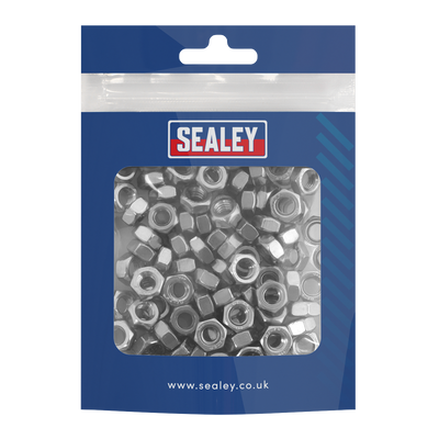 Sealey SS6 Stainless Steel Nut M6 x 1mm pitch, DIN 934 - Pack of 100