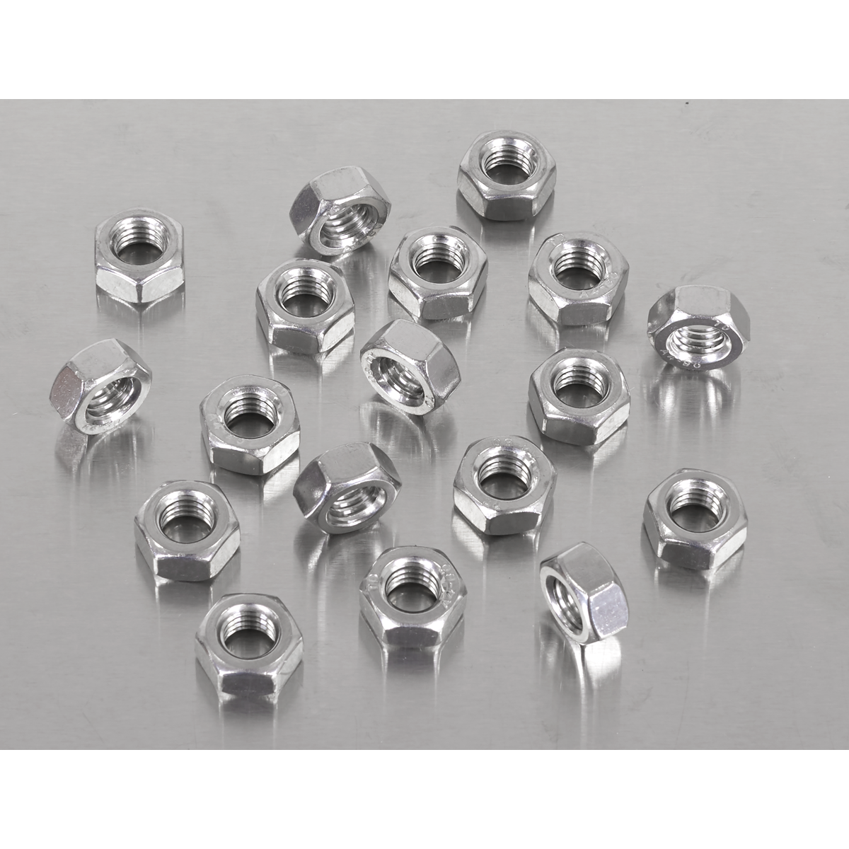 Sealey SS8 Stainless Steel Full Nut M8 x 1.25mm pitch, DIN 934 - Pack of 100 - additional view 2