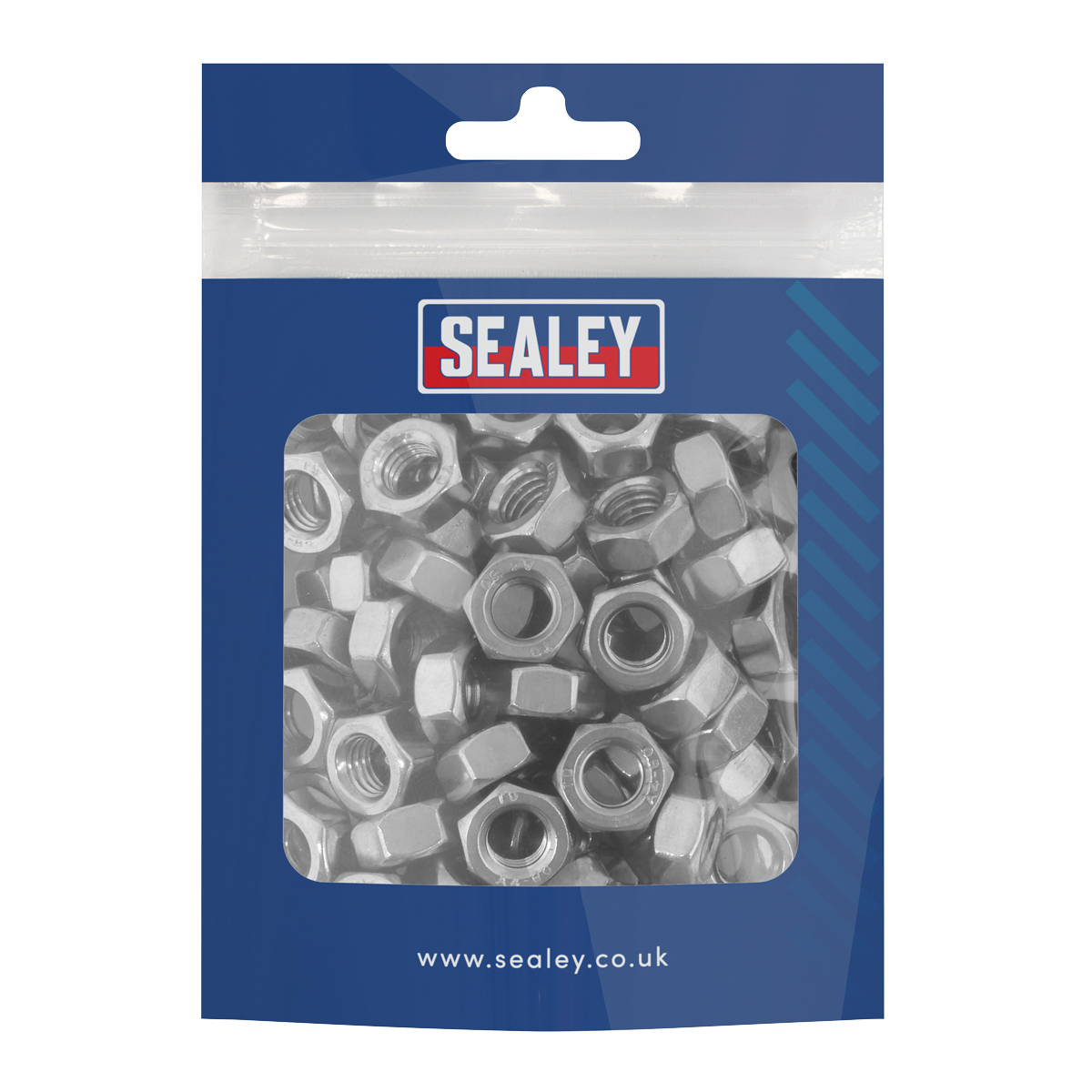 Sealey SS8 Stainless Steel Full Nut M8 x 1.25mm pitch, DIN 934 - Pack of 100