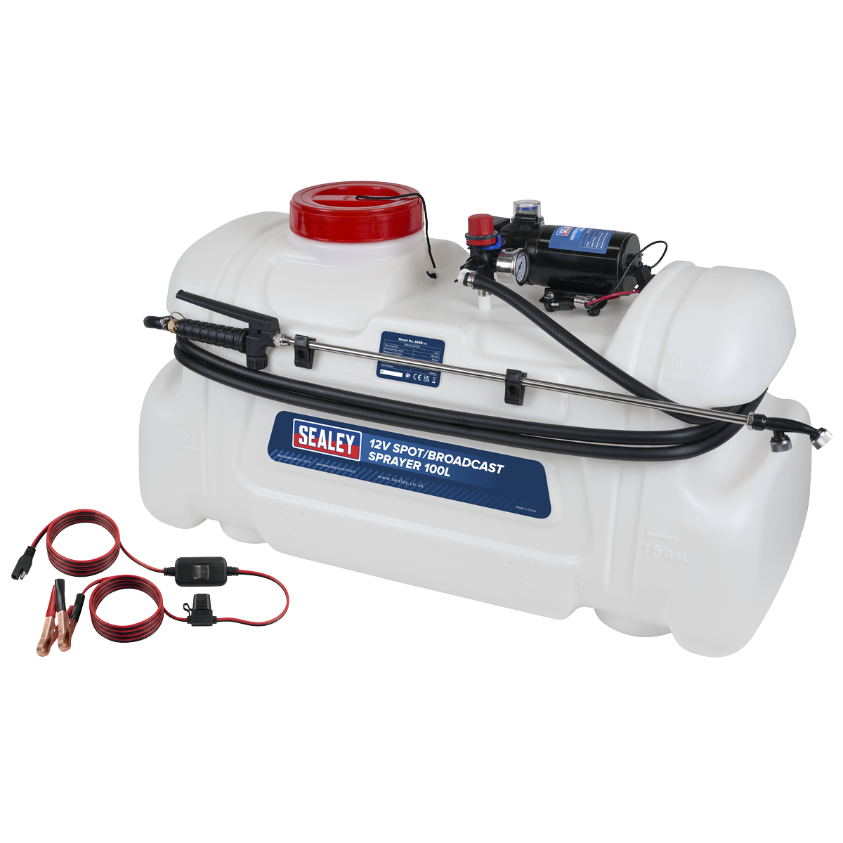Sealey SS98 12V Spot/Broadcast Sprayer with Dual Lance & Chemical-Resistant Tank 100L - additional view 2