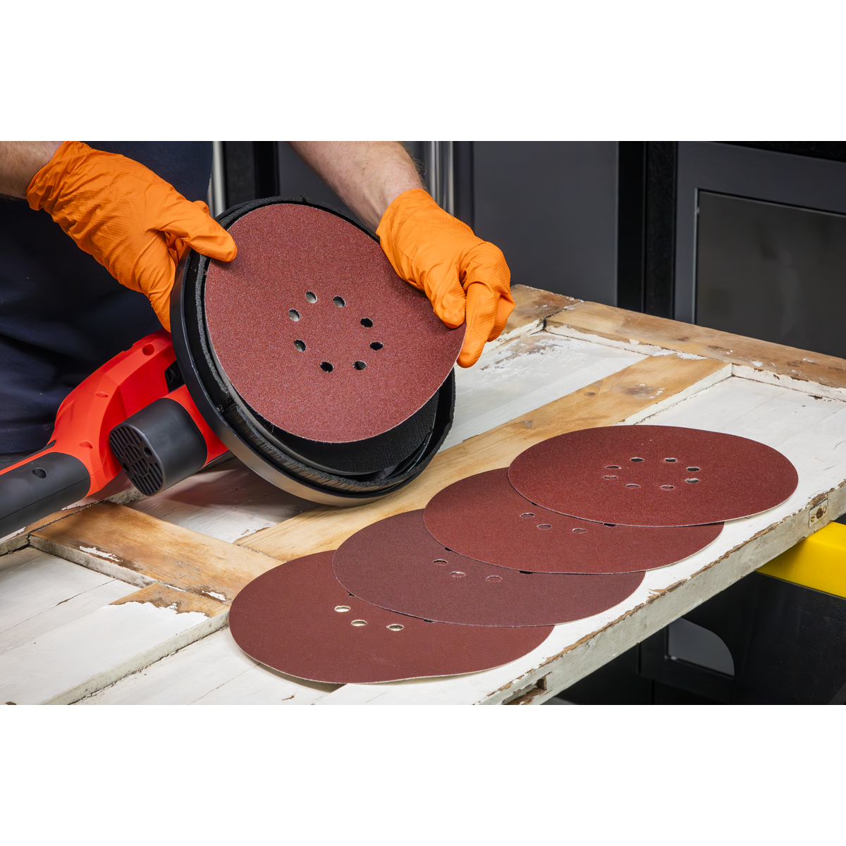 Sealey SSD05 225mm Hook-and-Loop Sanding Disc Set 5pc - additional view 2