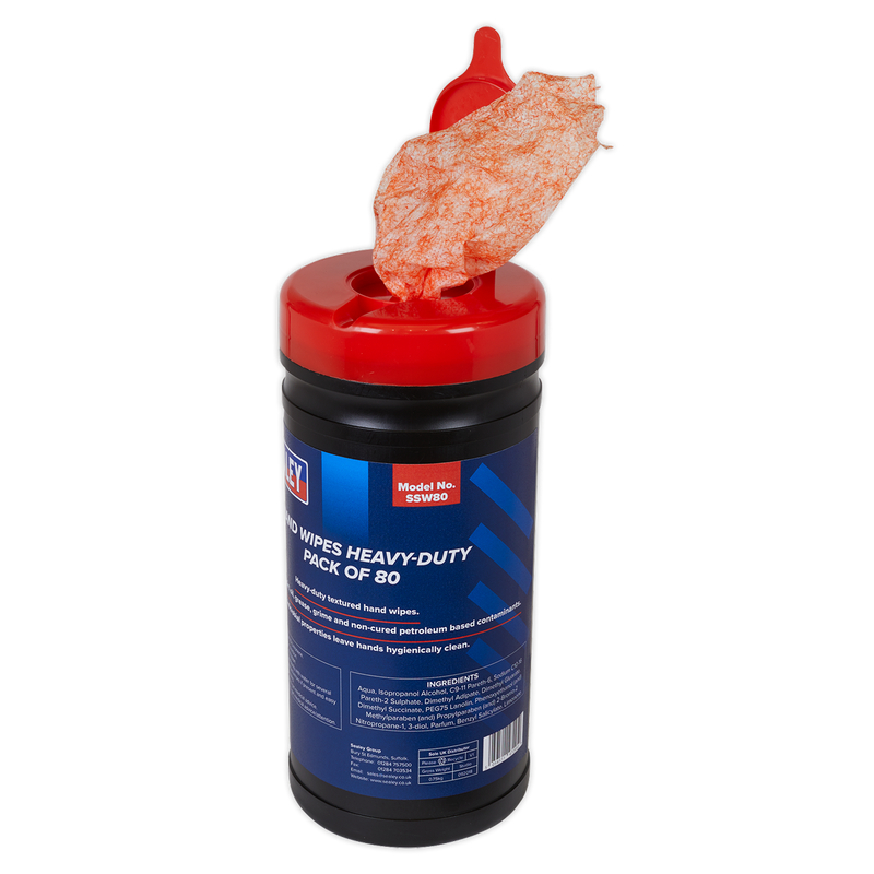 Sealey SSW80 Heavy-Duty Hand Wipes - Pack of 80 - additional view 2