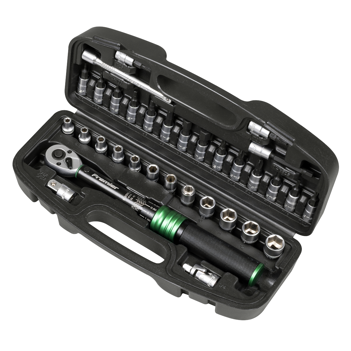 Sealey STW910B Premier Black Torque Wrench Set 1/4"Sq Drive 5-25Nm 33pc - additional view 11