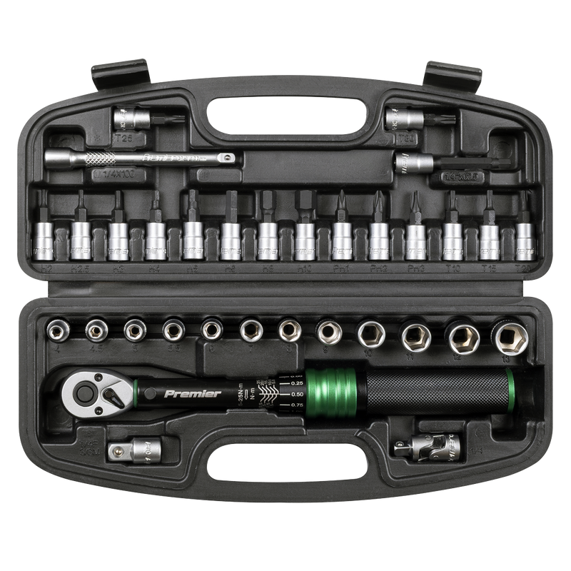 Sealey STW910B Premier Black Torque Wrench Set 1/4"Sq Drive 5-25Nm 33pc - additional view 10
