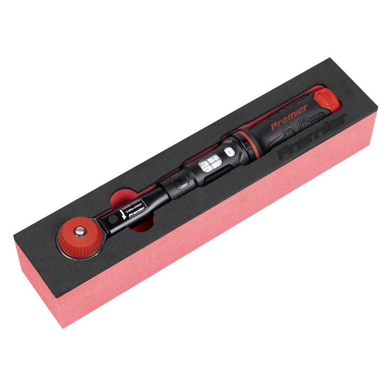 Sealey STW921 Premier Black Calibrated Micrometer Torque Wrench with 1/4"Sq Push-Through Drive 5-25Nm
