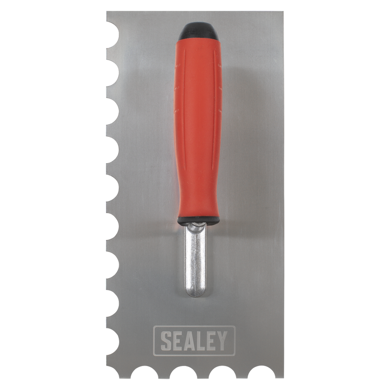 Sealey T6701 Stainless Steel Semicircle Tooth Trowel with Rubber Handle & Aluminium Foot 270mm - additional view 3