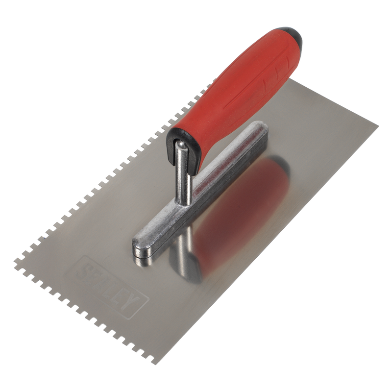 Sealey T7804 Stainless Steel 4mm Notched Trowel with Rubber Handle 270mm - additional view 3