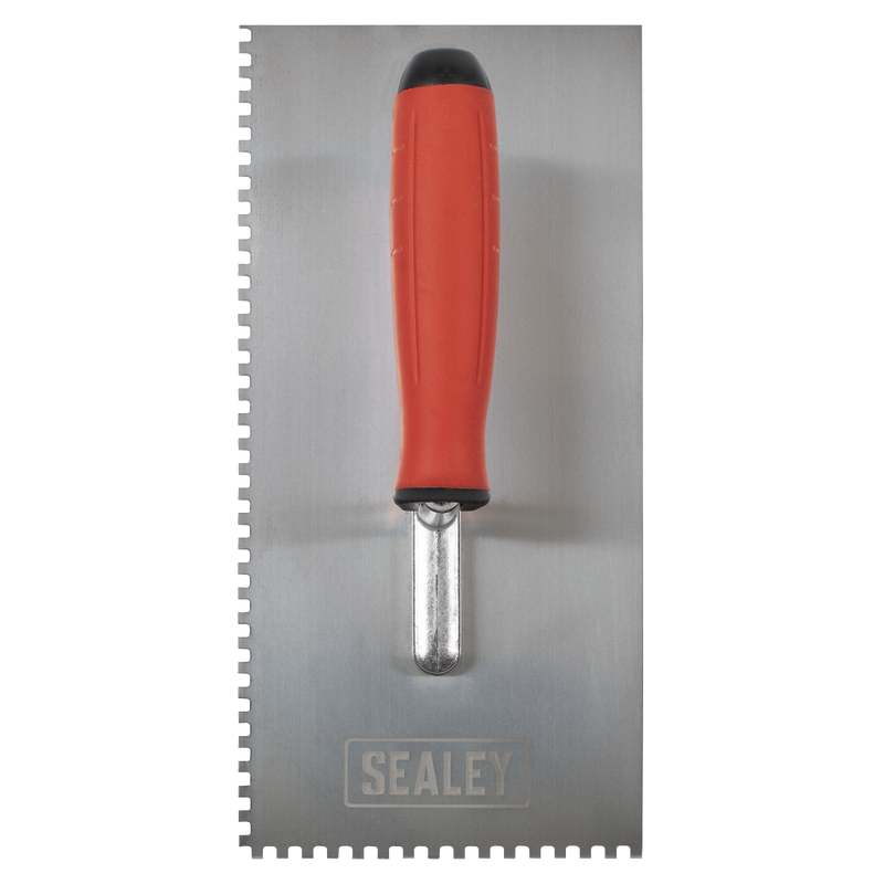 Sealey T7804 Stainless Steel 4mm Notched Trowel with Rubber Handle 270mm - additional view 4