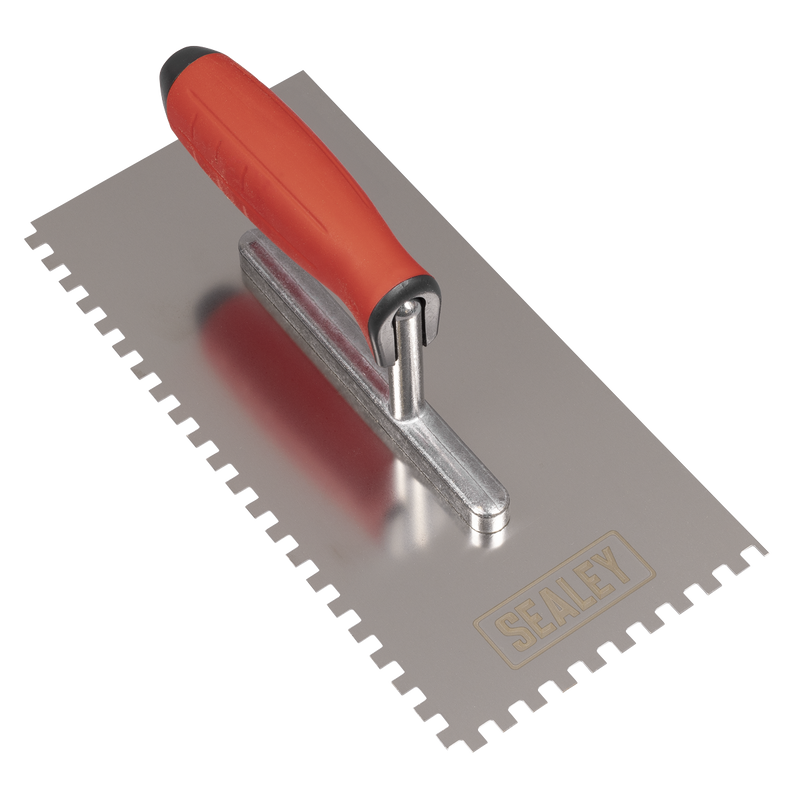 Sealey T7806 Stainless Steel 6mm Notched Trowel with Rubber Handle 270mm