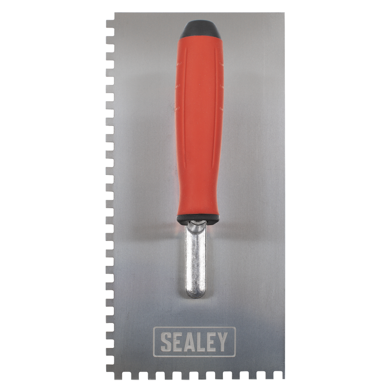 Sealey T7806 Stainless Steel 6mm Notched Trowel with Rubber Handle 270mm - additional view 3