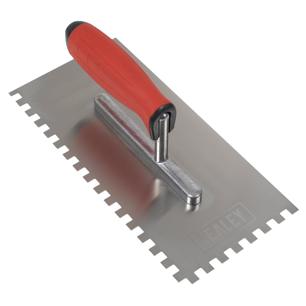 Sealey T7808 Stainless Steel 8mm Notched Trowel with Rubber Handle 270mm