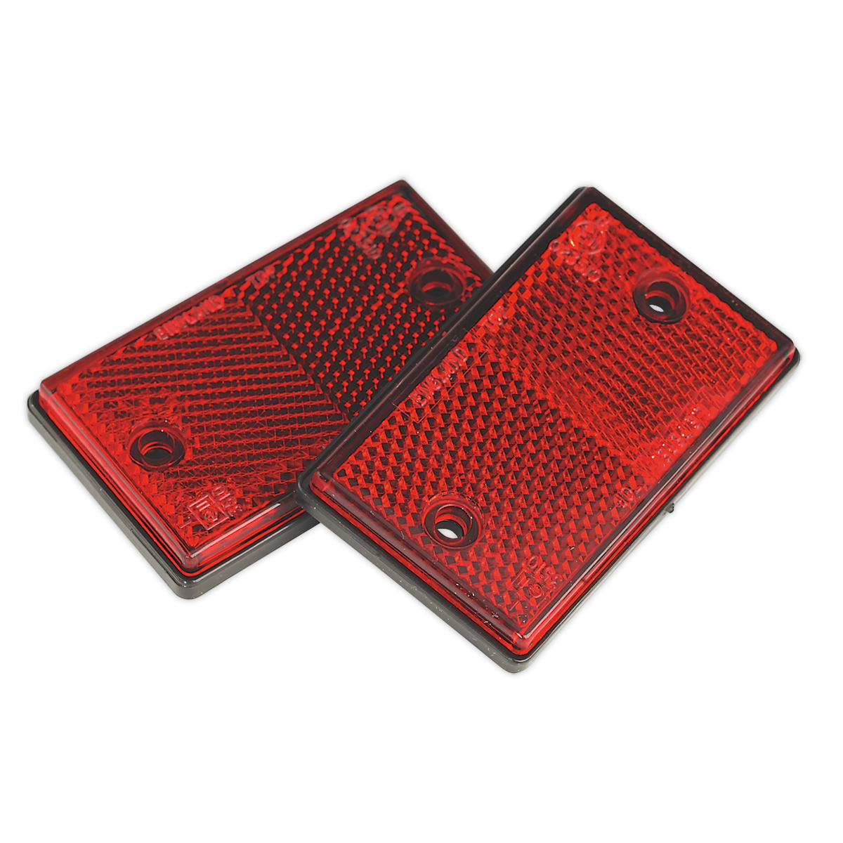 Sealey TB24 Reflex Reflector Oblong Red - Pack of 2