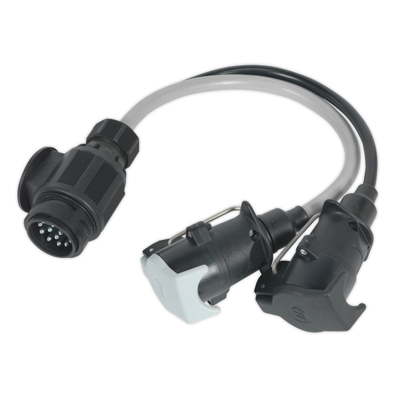 Sealey TB55 Conversion Lead 13-Pin Euro to 7-Pin N & S Type Plugs 12V