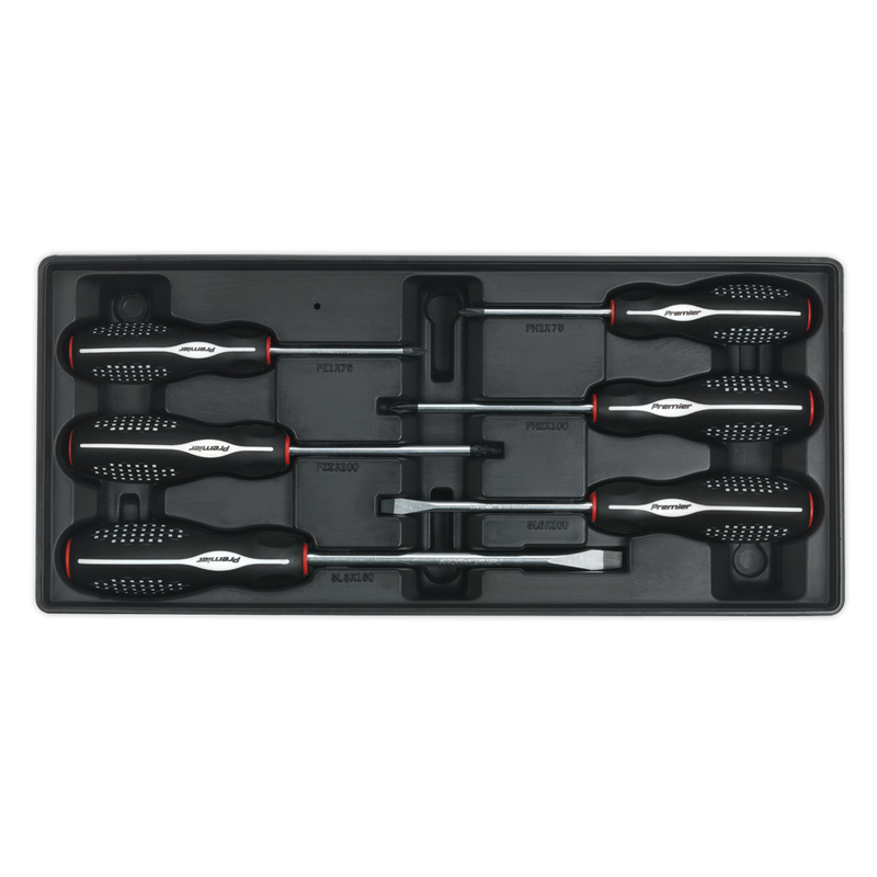 Sealey TBT14 Premier Screwdriver Set with Tool Tray 6pc