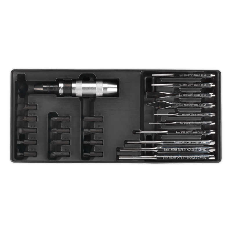 Sealey TBT18 Premier Punch & Impact Driver Set with Tool Tray 25pc
