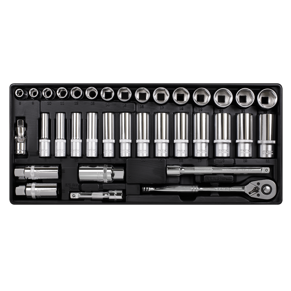 Sealey TBT20 Premier Socket Set with Tool Tray 3/8"Sq Drive 35pc - additional view 2
