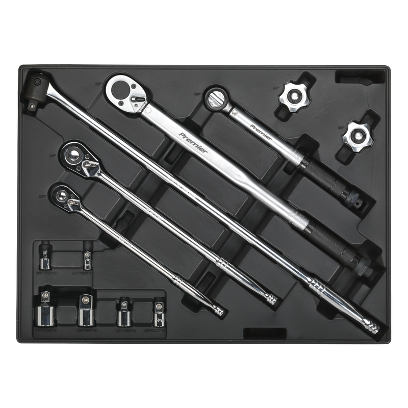 Sealey TBT32 Premier Ratchet, Torque Wrench, Breaker Bar & Socket Adaptor Set with Tool Tray 13pc