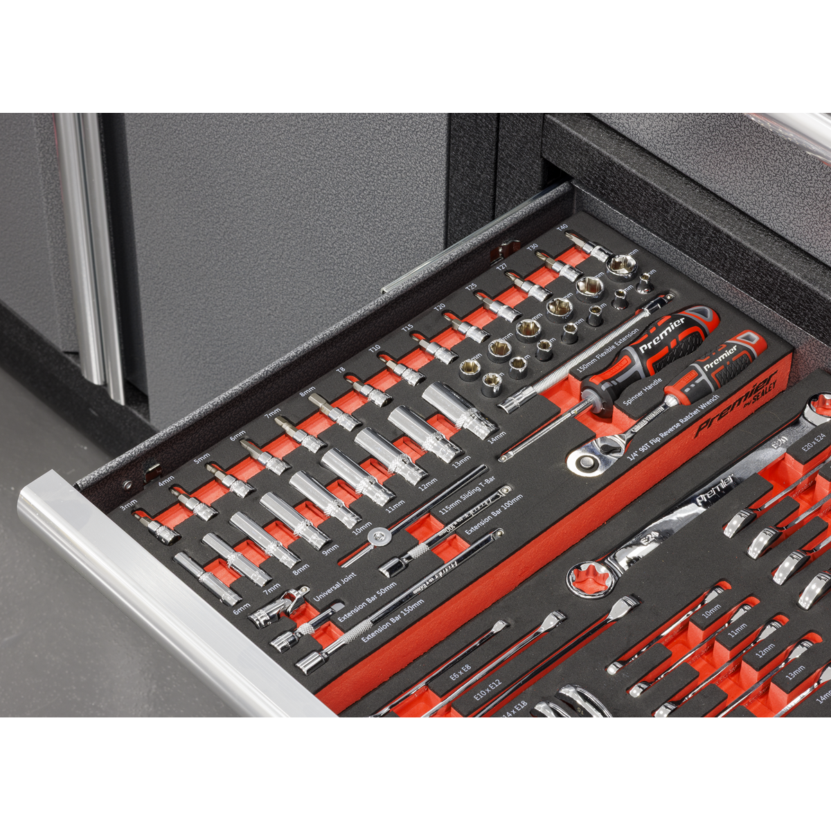 Sealey TBT40 Premier Socket Set with Tool Tray 1/4"Sq Drive 44pc - additional view 3
